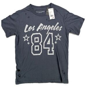 Grayson Threads, the Label Juniors' Sporty Distressed Tee Gray Size XS NWT